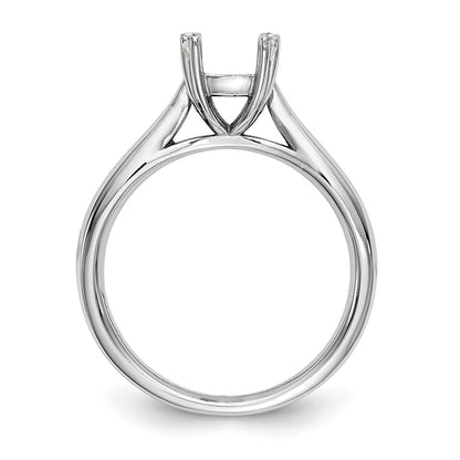 0.75ct. CZ Solid Real 14k White Gold Square Solitaire Engagement Ring