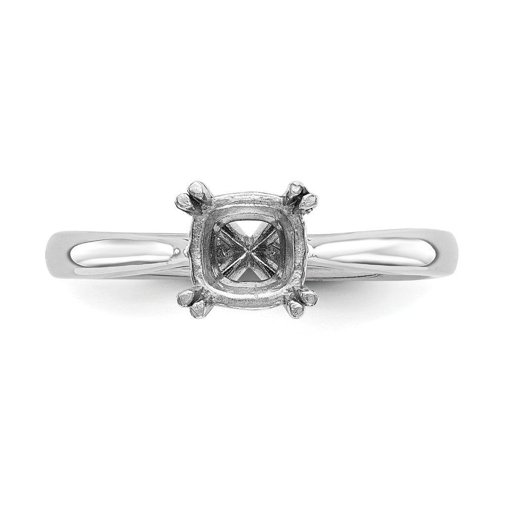 0.75ct. CZ Solid Real 14k White Gold Square Solitaire Engagement Ring
