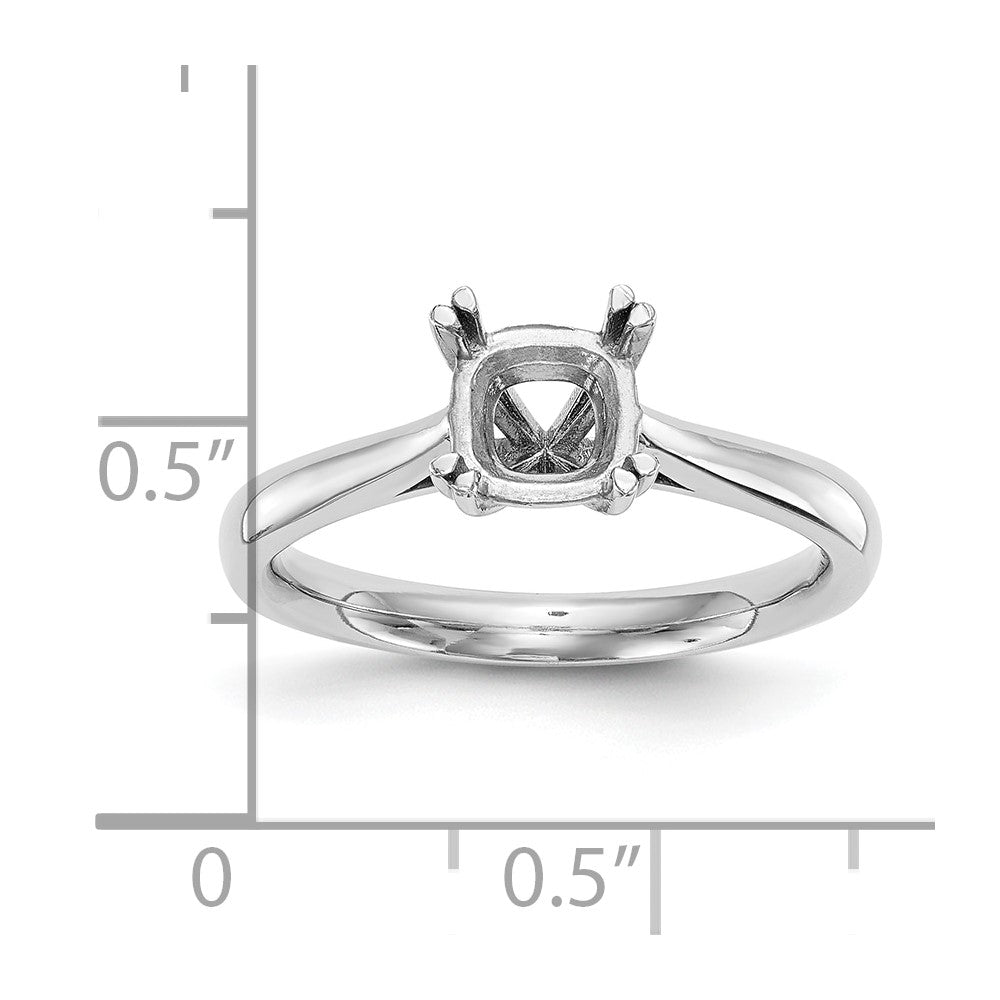 0.75ct. CZ Solid Real 14k White Gold Square Solitaire Engagement Ring