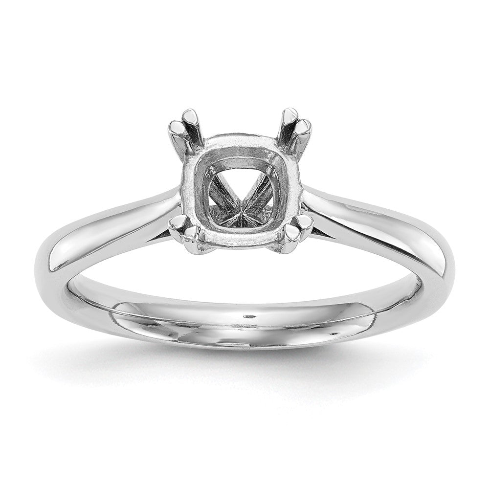 0.75ct. CZ Solid Real 14k White Gold Square Solitaire Engagement Ring