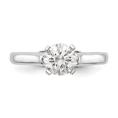0.10ct. CZ Solid Real 14K White Gold Peg Set Solitaire Engagement Ring Engagement Ring