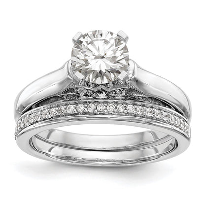 0.10ct. CZ Solid Real 14K White Gold Peg Set Solitaire Engagement Ring Engagement Ring