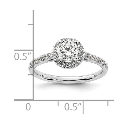 14k White Gold 3/4 Ct. Lab Grown Diamond VS/SI+ G+ Halo Engagement Ring