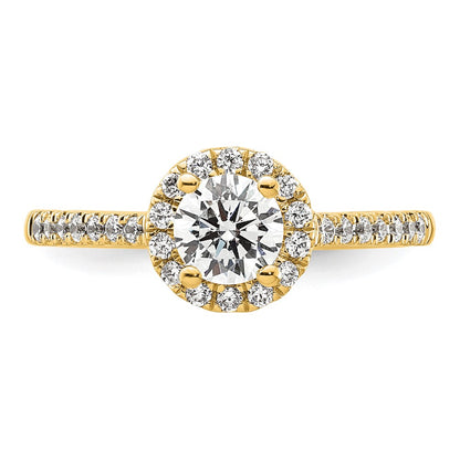 14k Yellow Gold 3/4 Ct. Lab Grown Diamond VS/SI+ G+ Halo Engagement Ring