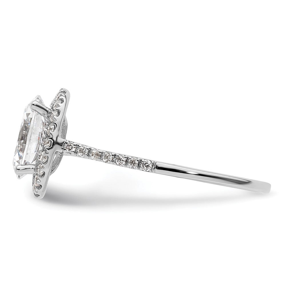 1/3 Ct. Natural Diamond Semi-mount Oval Halo Engagement Ring in 14K White Gold