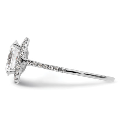 1/3 Ct. Natural Diamond Semi-mount Oval Halo Engagement Ring in 14K White Gold