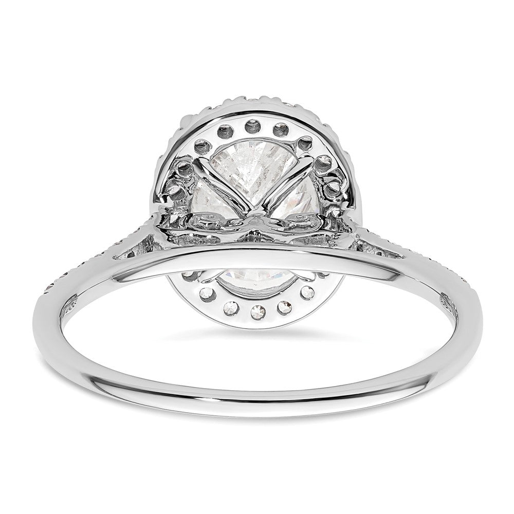 1/3 Ct. Natural Diamond Semi-mount Oval Halo Engagement Ring in 14K White Gold