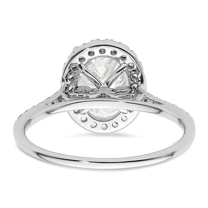 1/3 Ct. Natural Diamond Semi-mount Oval Halo Engagement Ring in 14K White Gold