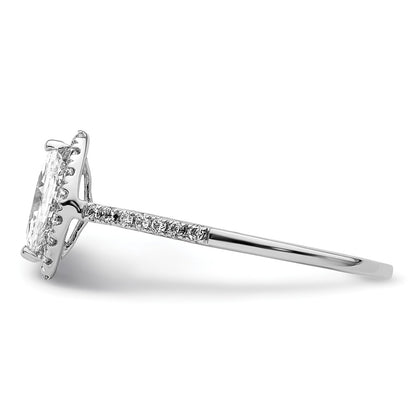 0.33ct. CZ Solid Real 14K White Gold Marquise Halo Engagement Ring