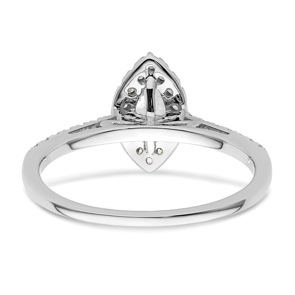 0.50ct. CZ Solid Real 14K White Gold Marquise Halo Engagement Ring