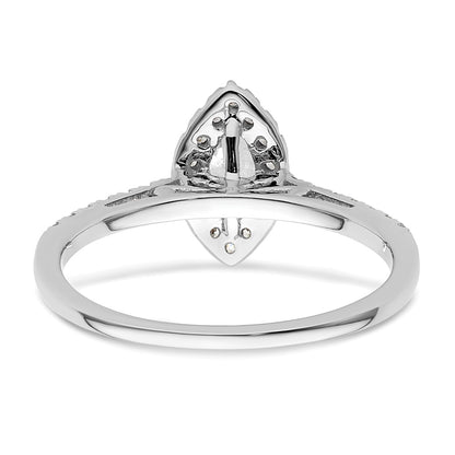 0.50ct. CZ Solid Real 14K White Gold Marquise Halo Engagement Ring