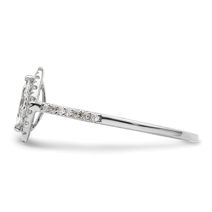 0.50ct. CZ Solid Real 14ktt Marquise Halo Engagement Ring