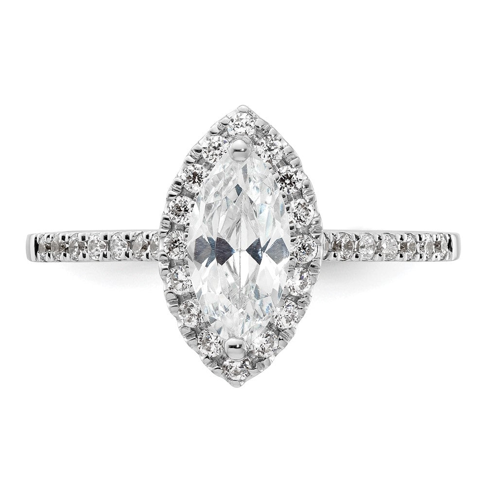 0.75ct. CZ Solid Real 14ktt Marquise Halo Engagement Ring