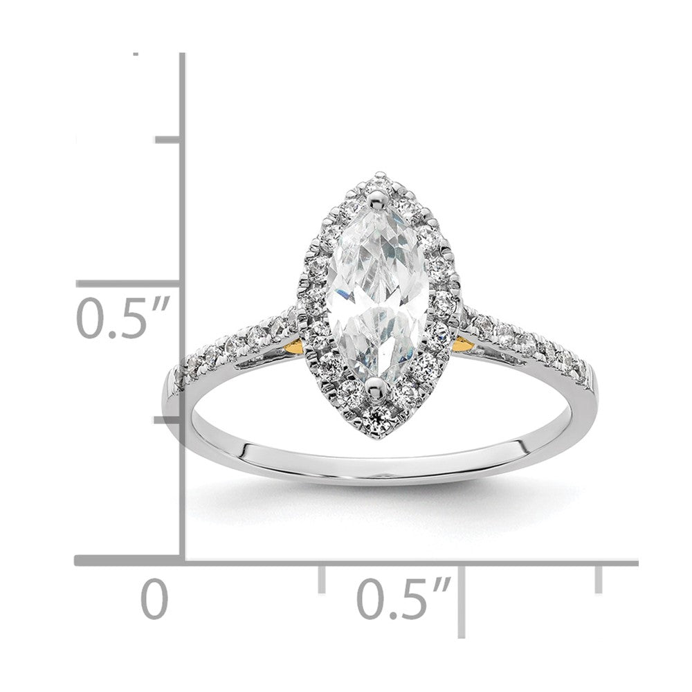 0.75ct. CZ Solid Real 14ktt Marquise Halo Engagement Ring