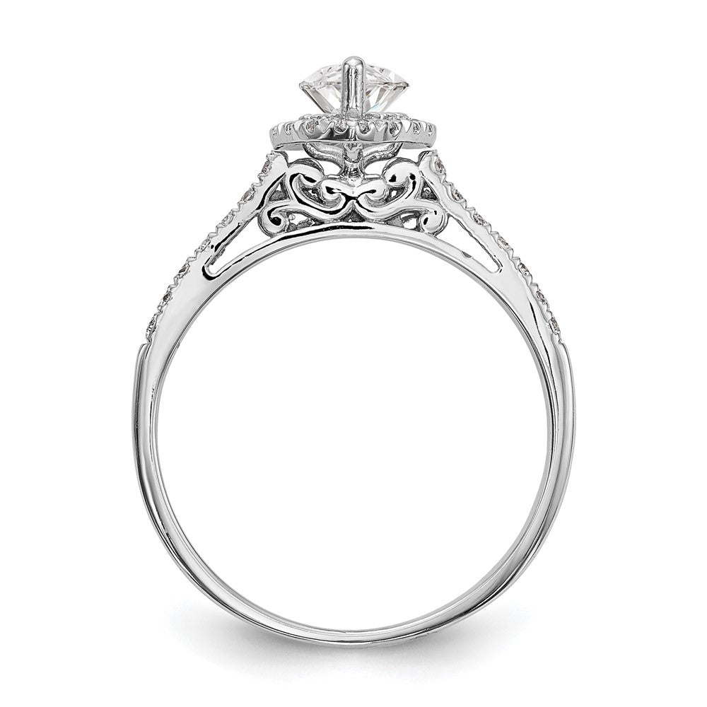 1.00ct. CZ Solid Real 14K White Gold Marquise Halo Engagement Ring