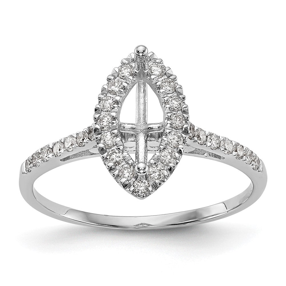 1.00ct. CZ Solid Real 14K White Gold Marquise Halo Engagement Ring