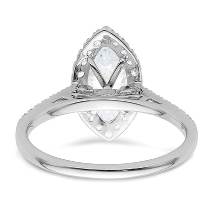 1.50ct. CZ Solid Real 14K White Gold Marquise Halo Engagement Ring
