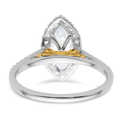 1.50ct. CZ Solid Real 14ktt Marquise Halo Engagement Ring