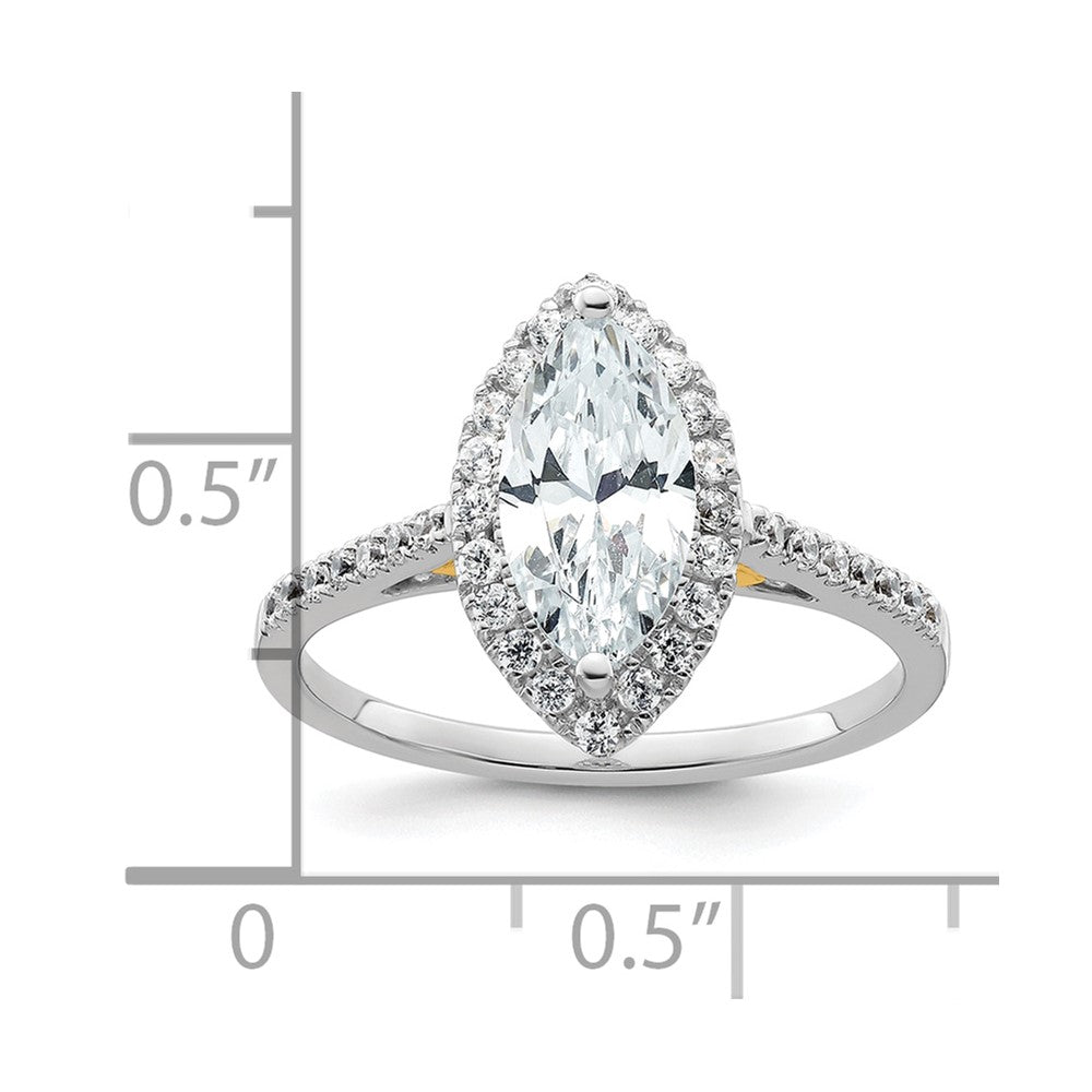 1.50ct. CZ Solid Real 14ktt Marquise Halo Engagement Ring