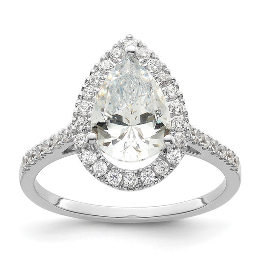 1/3 Ct. Natural Pear Shape Diamond Semi-mount Engagement Ring in 14K White Gold