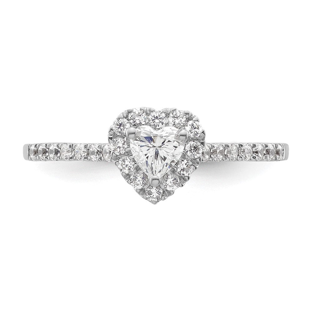 0.25ct. CZ Solid Real 14ktt Heart Halo Engagement Ring