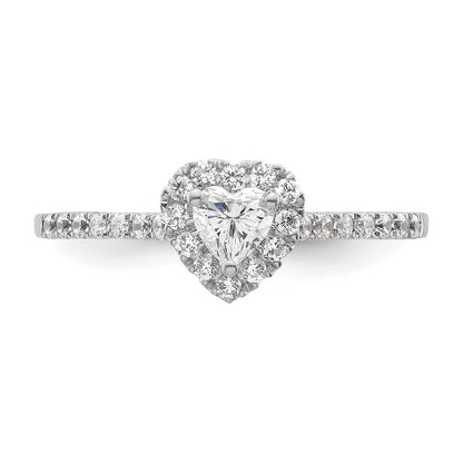 0.25ct. CZ Solid Real 14ktt Heart Halo Engagement Ring