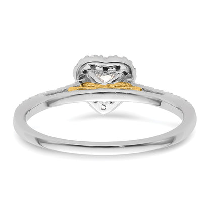 0.25ct. CZ Solid Real 14ktt Heart Halo Engagement Ring