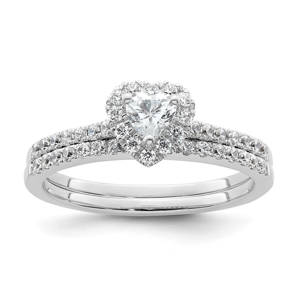 0.25ct. CZ Solid Real 14ktt Heart Halo Engagement Ring