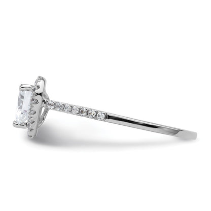 0.50ct. CZ Solid Real 14K White Gold Heart Halo Engagement Ring