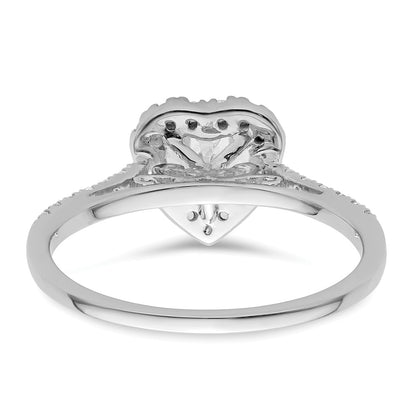 0.50ct. CZ Solid Real 14K White Gold Heart Halo Engagement Ring