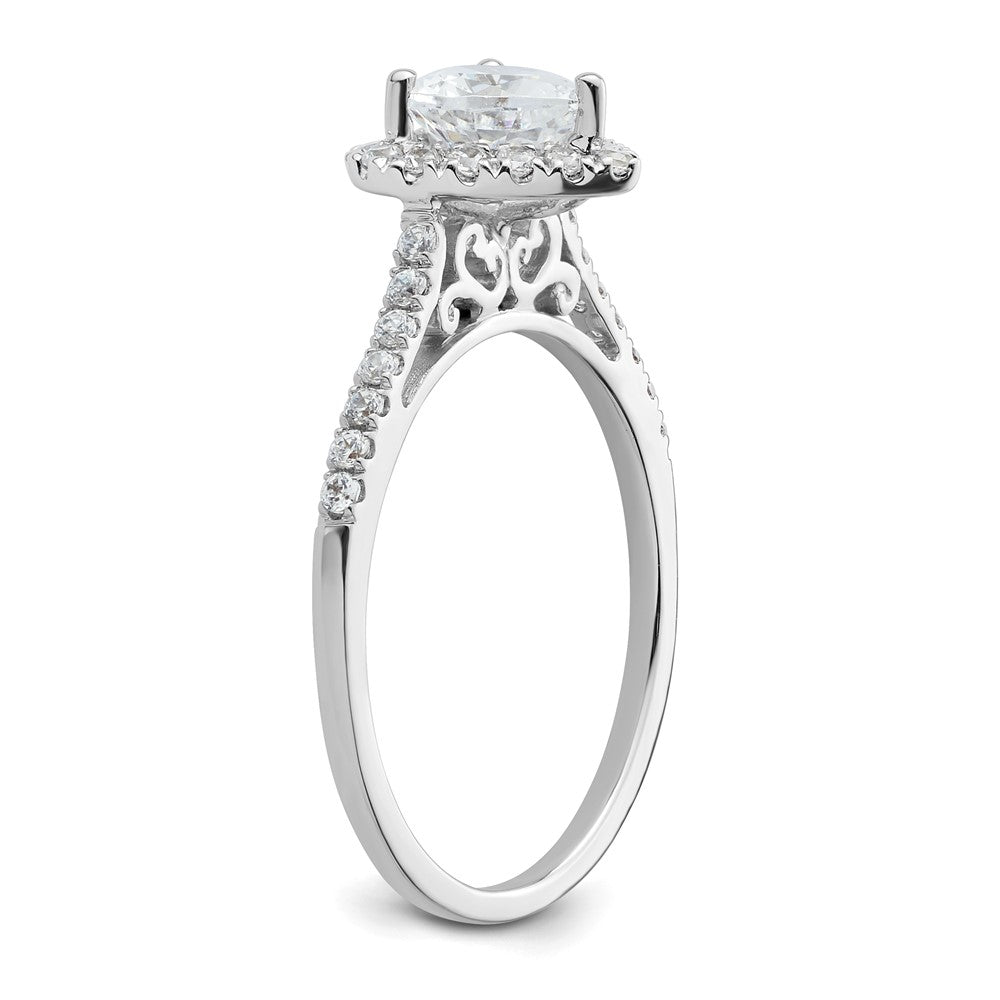 0.50ct. CZ Solid Real 14K White Gold Heart Halo Engagement Ring
