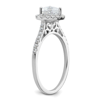 0.50ct. CZ Solid Real 14K White Gold Heart Halo Engagement Ring
