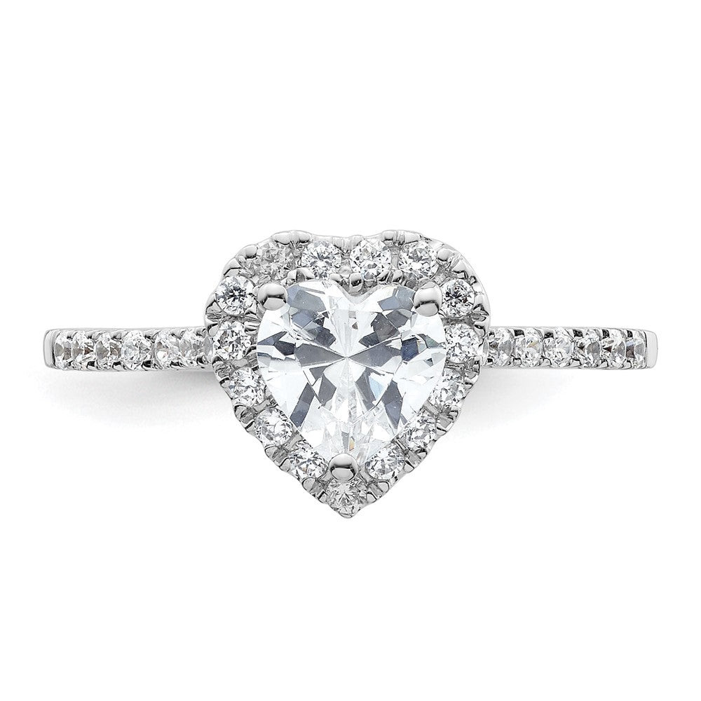 0.50ct. CZ Solid Real 14ktt Heart Halo Engagement Ring