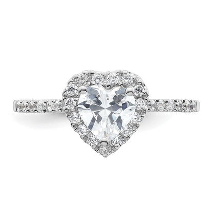 0.50ct. CZ Solid Real 14ktt Heart Halo Engagement Ring