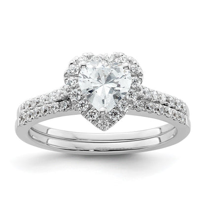 0.50ct. CZ Solid Real 14ktt Heart Halo Engagement Ring
