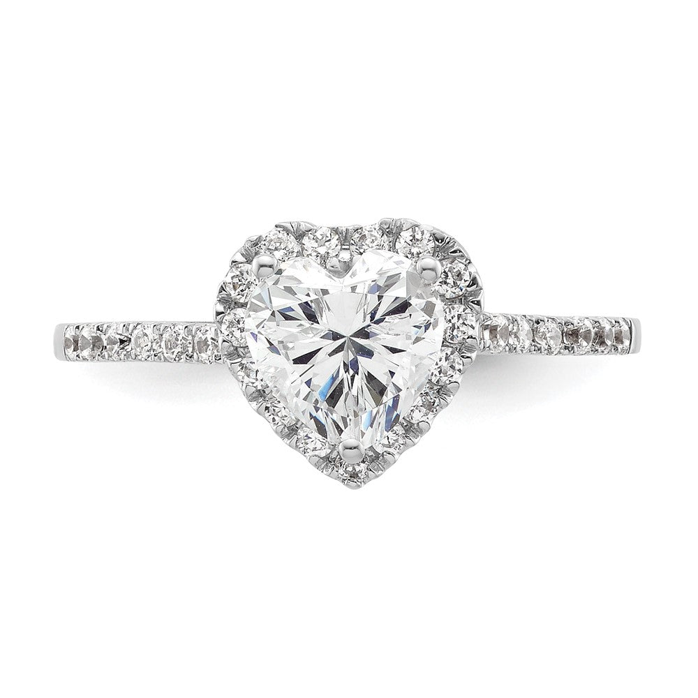 0.75ct. CZ Solid Real 14ktt Heart Halo Engagement Ring