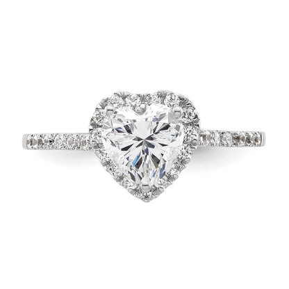 0.75ct. CZ Solid Real 14ktt Heart Halo Engagement Ring