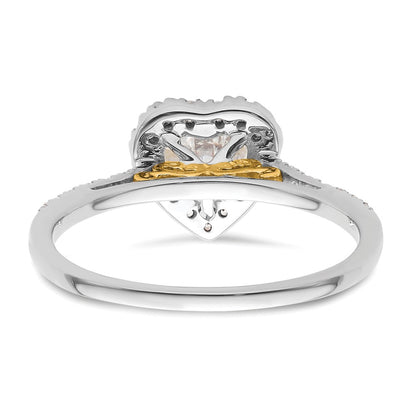 0.75ct. CZ Solid Real 14ktt Heart Halo Engagement Ring