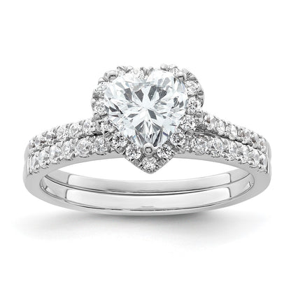 0.75ct. CZ Solid Real 14ktt Heart Halo Engagement Ring