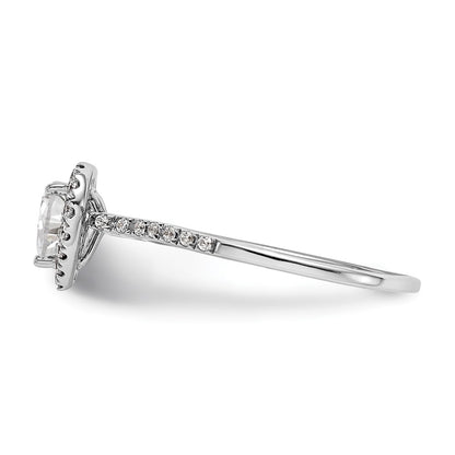 1.00ct. CZ Solid Real 14k Rose Heart Halo Engagement Ring