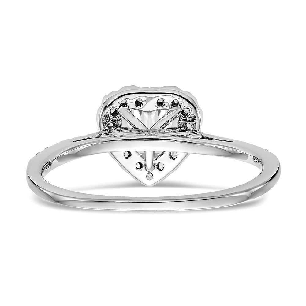 1.00ct. CZ Solid Real 14K White Gold Heart Halo Engagement Ring