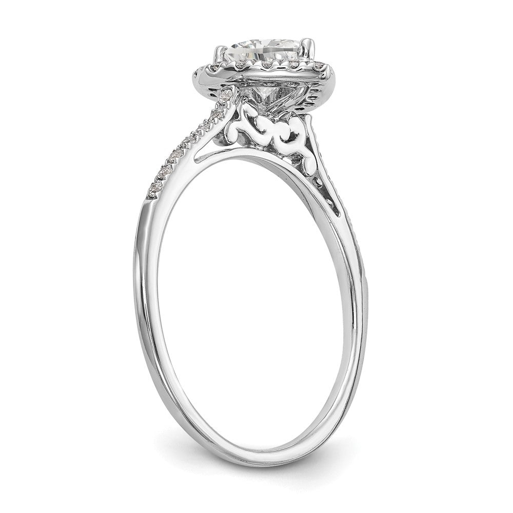 1.00ct. CZ Solid Real 14K White Gold Heart Halo Engagement Ring