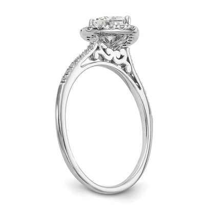 1.00ct. CZ Solid Real 14k Rose Heart Halo Engagement Ring