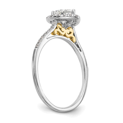 1.00ct. CZ Solid Real 14ktt Heart Halo Engagement Ring