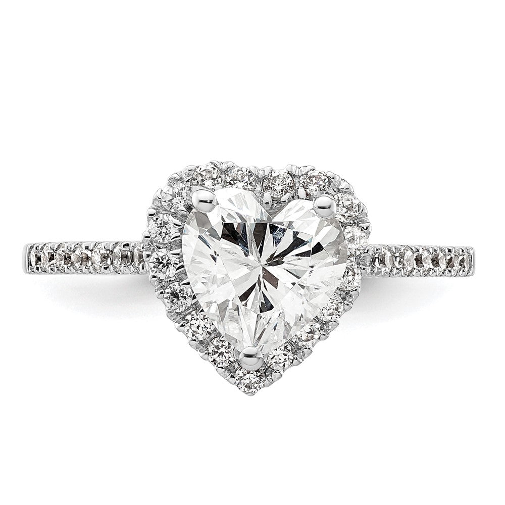 1.50ct. CZ Solid Real 14ktt Heart Halo Engagement Ring