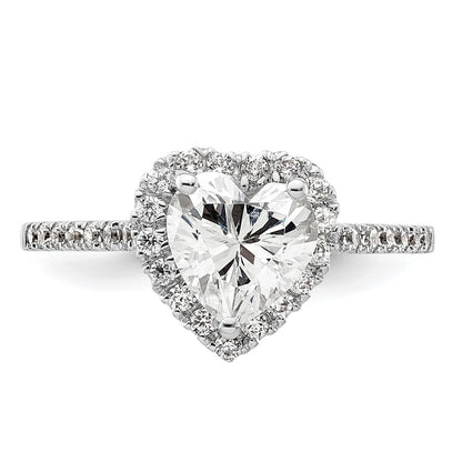 1.50ct. CZ Solid Real 14ktt Heart Halo Engagement Ring