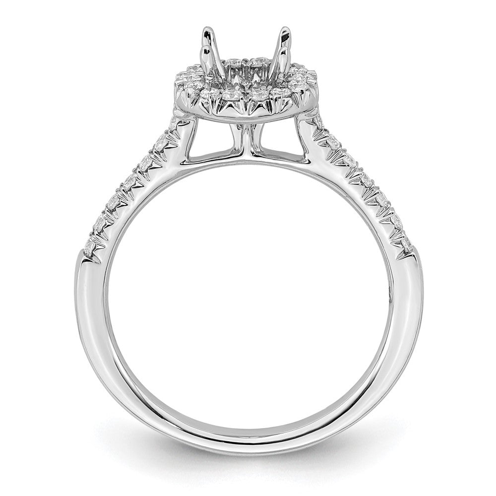 14k White Gold 3/4 Ct. Lab Grown Diamond VS/SI+ G+ Round Complete Size 9 Halo Engagement Ring