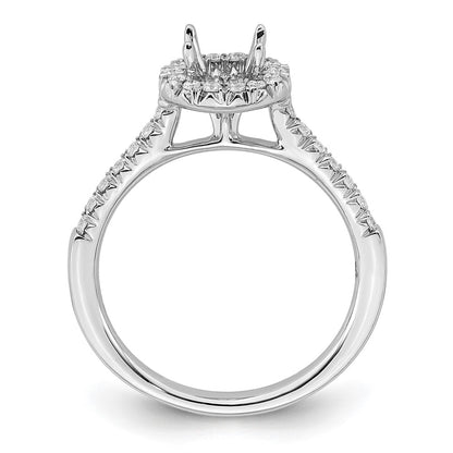 14k White Gold 3/4 Ct. Lab Grown Diamond VS/SI+ G+ Round Complete Size 5 Halo Engagement Ring