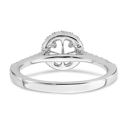 14K White Gold True Origin 1/4 Carat Lab Grown Diamond Vs D E F Semi Mount Round Halo Engagement Ring