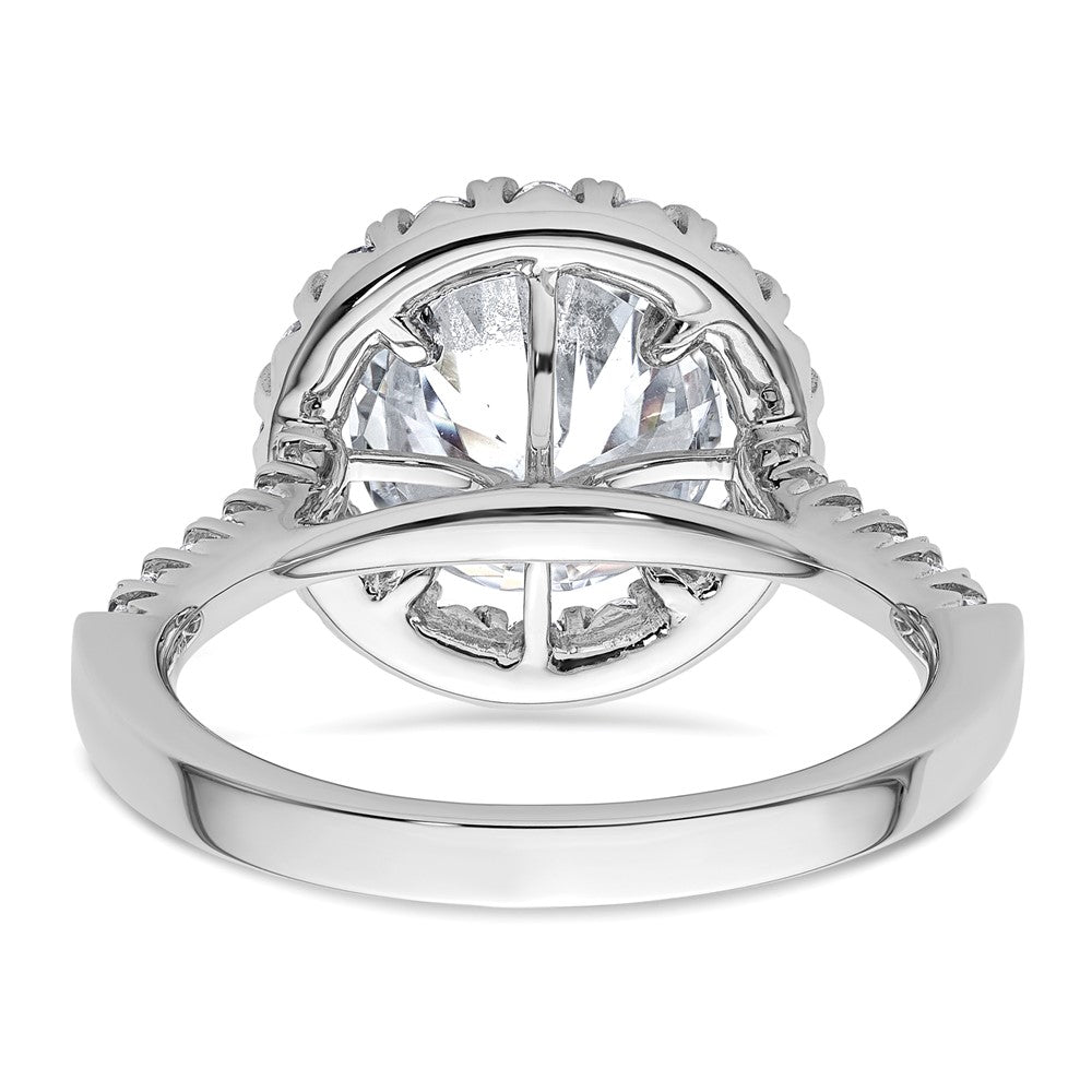14K White Gold Lab Grown Diamond VS/SI+ G+ Halo Engagement Semi-mount Ring